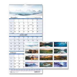 Earthscapes Recycled 3-Month Vertical Wall Calendar, Scenic Landscapes Photography, 12.25 x 26, 14-Month (Dec-Jan): 2022-2024