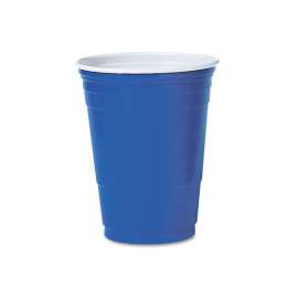 SOLO Party Plastic Cold Drink Cups, 16 oz, Blue, 50/Pack