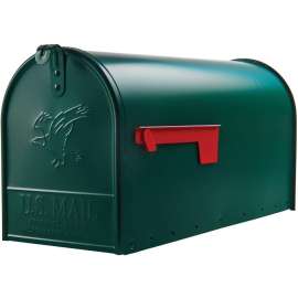 Plexon Outside Сurbside Horizontal Classic Mailbox, Dark Green, 20-1/2"L x 8-1/2"H x 6-7/8"W, Made in USA.
