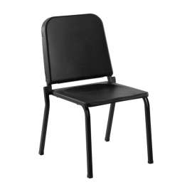 NPS - 8200 Series Black Plastic 16" Music Stack Chair with Black Steel Frame