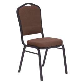 NPS - 9300 Series Natural Chocolatier Deluxe Fabric Banquet Stack Chair with Black Sandtex Frame