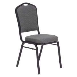 NPS - 9300 Series Natural Greystone Deluxe Fabric Banquet Stack Chair with Black Sandtex Frame