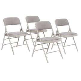 NPS - 2300 Series Midnight Black Deluxe Fabric Folding Chairs with Midnight Black Frame (Pack of 4)