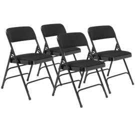 NPS - 2300 Series Greystone Deluxe Fabric Folding Chairs with Greystone Frame (Pack of 4)