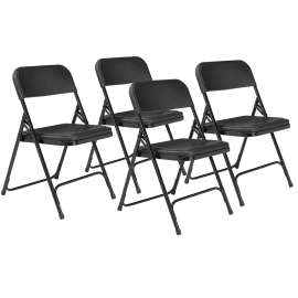 NPS - 800 Series Black Lightweight Plastic Folding Chairs (Pack of 4)
