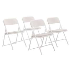 NPS - 800 Series Bright White Lightweight Plastic Folding Chairs (Pack of 4)