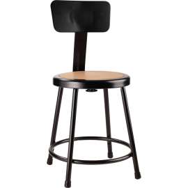 NPS - 6200 Series Black Steel 18" Science Stools with Backrest