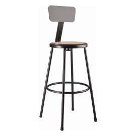 NPS - 6200 Series Black Steel 30" Science Stools with Backrest