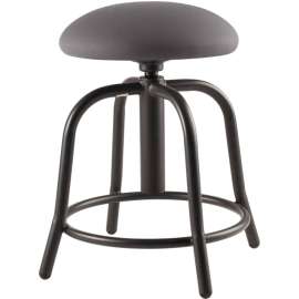 NPS - 6800 Series Charcoal Plush Padded 18" to 25" Swivel Art Stools with Black Steel Frame