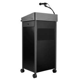 NPS - GSL Series Charcoal Steel Oklahoma Sound™ Lectern with Headset Wireless Microphone & Rechargable Battery