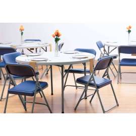 NPS - 800 Series Blue Lightweight Plastic Folding Chairs (Pack of 4)