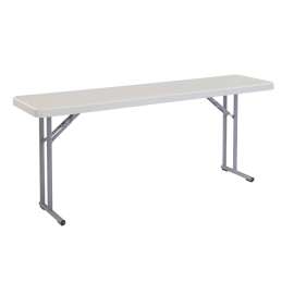NPS - BT Series Gray Steel 72"L x 18"W x 29.5"H Seminar Folding Table with Heavy Duty Plastic Top