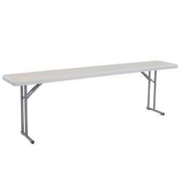 NPS - BT Series Gray Steel 96"L x 18"W x 29.5"H Seminar Folding Table with Heavy Duty Plastic Top