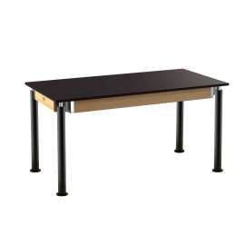 NPS - Signature Series Black Wood 60"L x 30"W x 27" to 42"H Science Table with Chemical Resistant Top