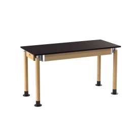 NPS - Signature Series Oak Wood 60"L x 30"W x 27" to 42"H Science Table with Chemical Resistant Top