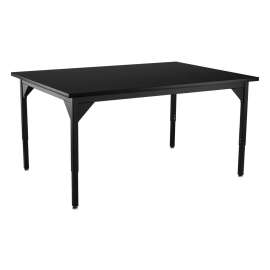 NPS - Steel Series Black 60"L x 42"W x 22.25" to 37.25"H Science Table with Chemical Resistant Top