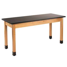 NPS - Wood Series Solid Ash 60"L x 24"W x 30"H Science Table with Phenolic Top