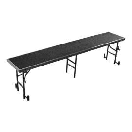 NPS - Black Carpet 96"L x 18"W x 24"H Standing Straight Choral Riser