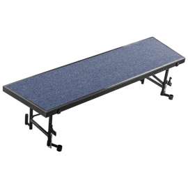 NPS - Blue Carpet 66"L x 18"W x 16"H Standing Tapered Choral Riser