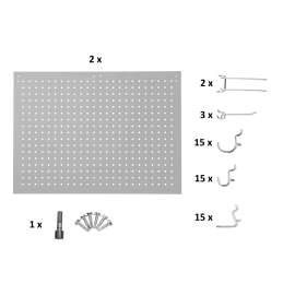 NPS - Black Steel Peg Boards & 50 Hooks for 30" Wide HDT8 and SLT8 Tables (Pack of 2)