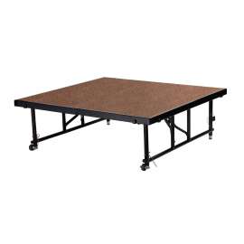 NPS - Transfix Brown Hardboard 48"L x 48"W x 16" to 24"H Portable Stage
