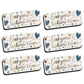 Magnetic Whiteboard Eraser, Everyone is Welcome, Pack of 6