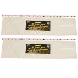 Clear View Self-Adhesive Extra Large Name Plate Pocket 5.75" x 21", 25 Per Pack, 2 Packs