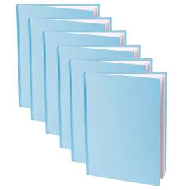 Young Authors Blue Hardcover Blank Book, White Pages, 11"H x 8-1/2"W Portrait, 14 Sheets/28 Pages, Pack of 6
