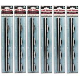 Magnetic Scallop Border, Black Horizontal Stripes on White, 12 Feet Per Pack, 6 Packs