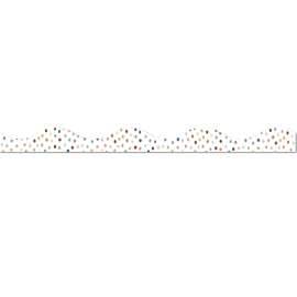 Magnetic Scallop Border, 12" x 1", Everyone is Welcome Painted Dots, 12 Pieces