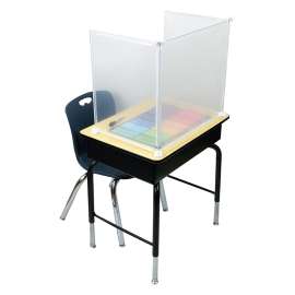 PrivacyView, 3-Piece Clear Desktop PPE Plastic Divider, 22"W x 20"H x 14"D
