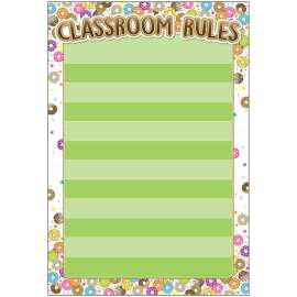 Smart Poly® Chart, DonutFetti® Classroom Rules, 13" x 19"