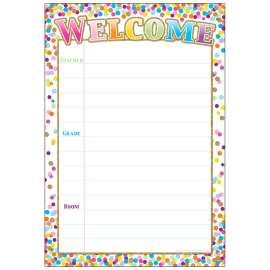Smart Poly® Chart Confetti Welcome, 13" x 19"