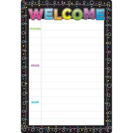Smart Poly® Chart Chalk Dots Welcome, 13" x 19"