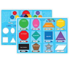 Smart Poly Learning Mat, 12" x 17", Double-Sided, Colors & Shapes