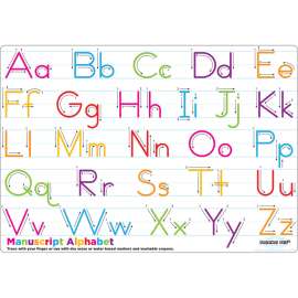 Smart PolyВ® Single Sided PosterMat PalsВ®, Manuscript Alphabet, 12" x 17.25"