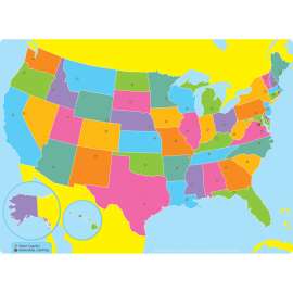 Smart Poly® Single Sided PosterMat Pals® Space Savers, US Map, 13" x 9.5"