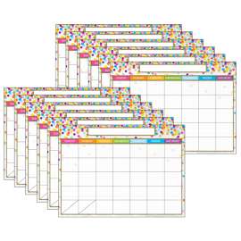 Smart Poly Single Sided PosterMat Pals Space Savers, Calendar Confetti Style, 13" x 9.5", 12 Per Pack