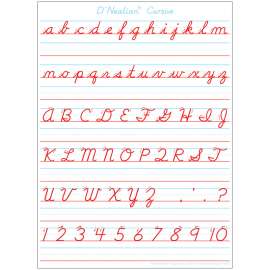 Smart PolyВ® Single Sided PosterMat PalsВ® Space Savers, D'Nealian Cursive Handwriting, 13" x 9.5"