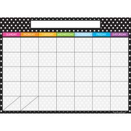 Smart Poly® PosterMat Pals Space Savers, 13" x 9-1/2", BW Dots Calendar