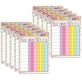 Smart Poly® PosterMat Pals Space Savers, 13" x 9-1/2", Chores Confetti Style, Pack of 10