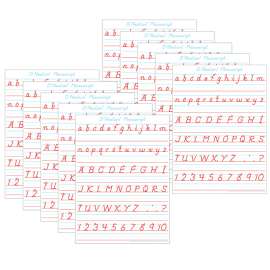 Smart PolyВ® PosterMat PalsВ™ Space Savers, 13" x 9-1/2", D'Nealian Manuscript, Pack of 10