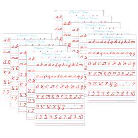 Smart PolyВ® PosterMat PalsВ™ Space Savers, 13" x 9-1/2", D'Nealian Cursive, Pack of 10