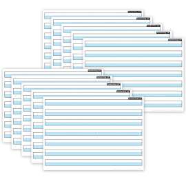 Smart PolyВ® PosterMat PalsВ™ Space Savers, 13" x 9-1/2", 3/4" Handwriting Highlighted Blue, Pack of 10