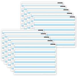 Smart PolyВ® PosterMat PalsВ™ Space Savers, 13" x 9-1/2", 1" Handwriting Highlighted Blue, Pack of 10