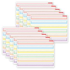 Smart PolyВ® PosterMat PalsВ™ Space Savers, 13" x 9-1/2", 1" Handwriting Highlighted Multi Color, Pack of 10
