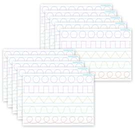 Smart PolyВ® PosterMat PalsВ™ Space Savers, 13" x 9-1/2", Prewriting Tracing, Pack of 10