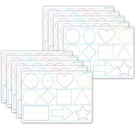 Smart Poly® PosterMat Pals Space Savers, 13" x 9-1/2", Shapes Tracing, Pack of 10