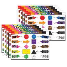 Smart Poly® PosterMat Pals Space Savers, 13" x 9-1/2", Shapes in Color, Pack of 10