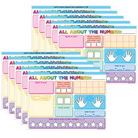 Smart Poly® PosterMat Pals Space Savers, 13" x 9-1/2", All About the Number, Pack of 10